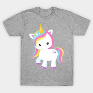 Rainbow Unicorn, Star, Cute Unicorn, Magic Unicorn T-Shirt